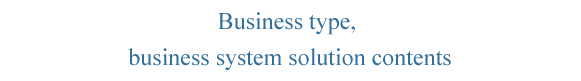 Business type, business system solution contents